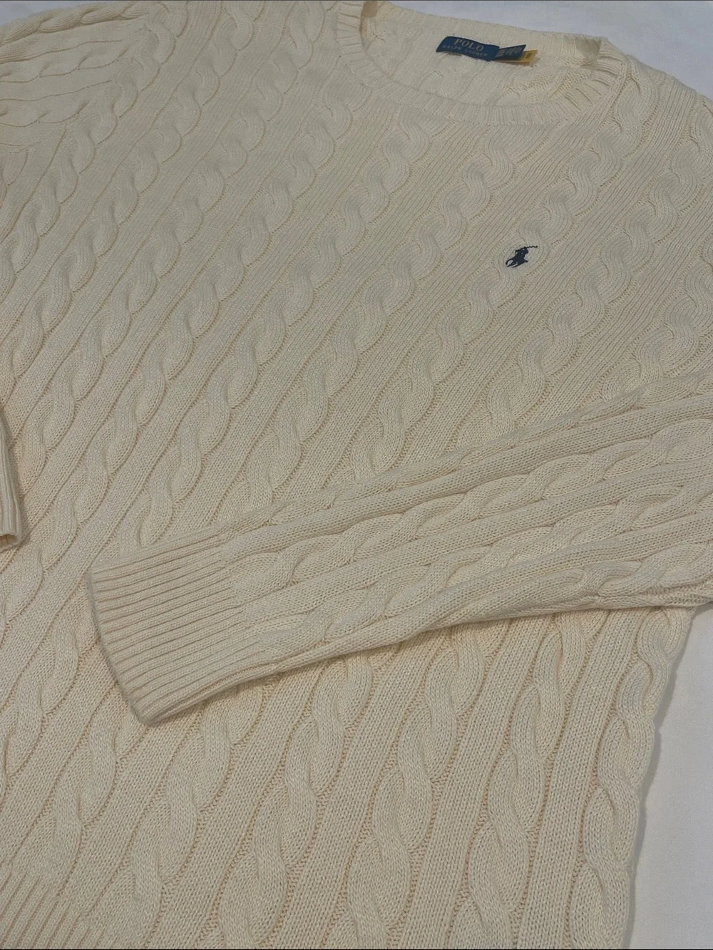 Polo Ralph Lauren .| Mens Cotton Ivory Cable knit Sweater Sz 3XLT
